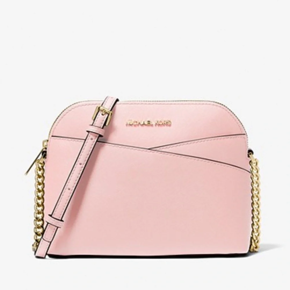 MICHAEL KORS Jet Set Travel Medium Dome Crossbody Bag Powder Blush  NWT
